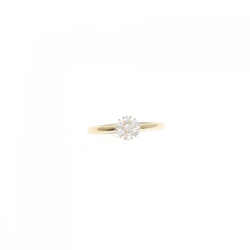 【Tái chế】Nhẫn kim cương K18YG hình hoa 0.15CT 673125