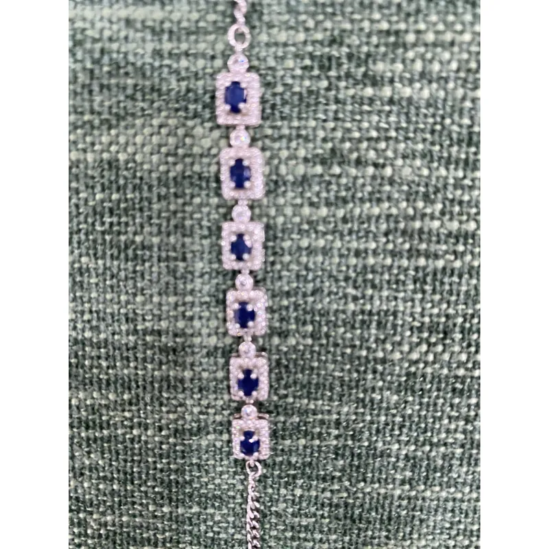 Lắc tay bạc 925 đính đá Saphire 994269