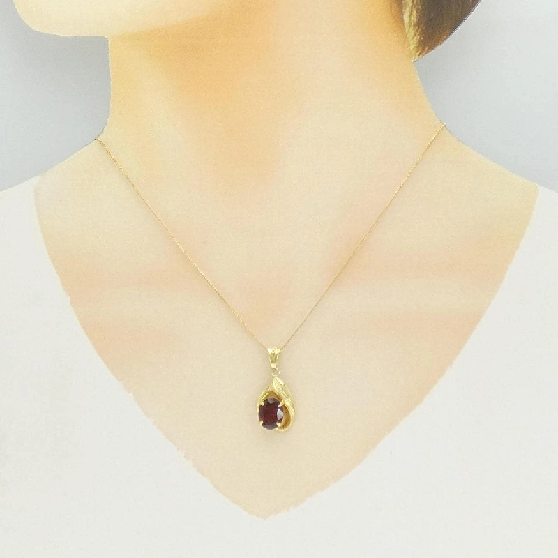K18YG Garnet Necklace - Hàng hiệu Authentic 856230