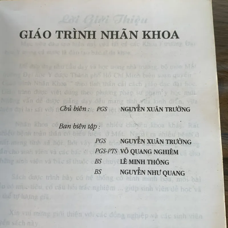 Giáo trình nhãn khoa, Nguyễn Xuân Trường 713182