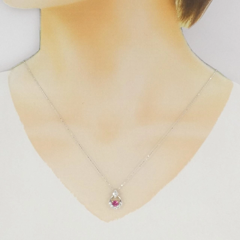 K18WG Dây chuyền Ruby 0.41CT - Hàng hiệu Chính hãng 855945