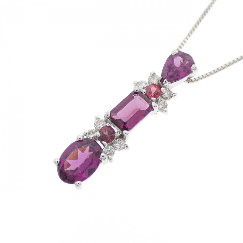 K18WG Dây chuyền đá màu - Hàng hiệu Authentic 861440