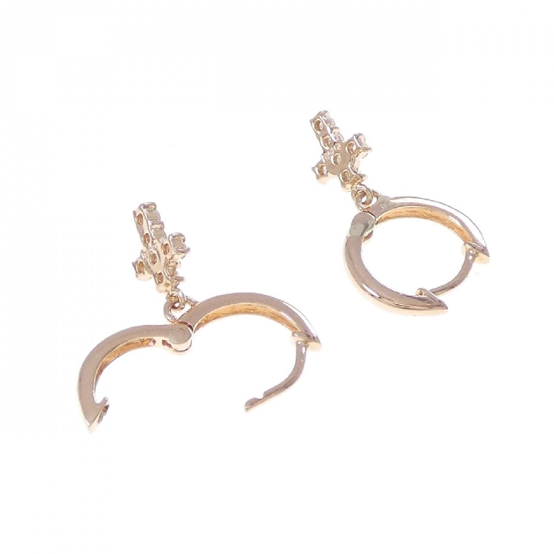 K18PG Bông tai kim cương hình chữ thập 0.10CT - Hàng hiệu Chính hãng 863593