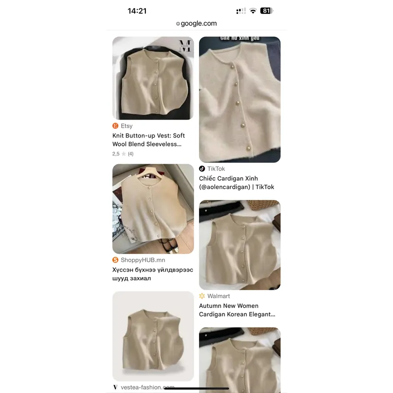 [2nd Tuyển Nhật] Áo len ghilê croptop len lông tho? màu kem siêu mịn style hottrend Nhật 695569