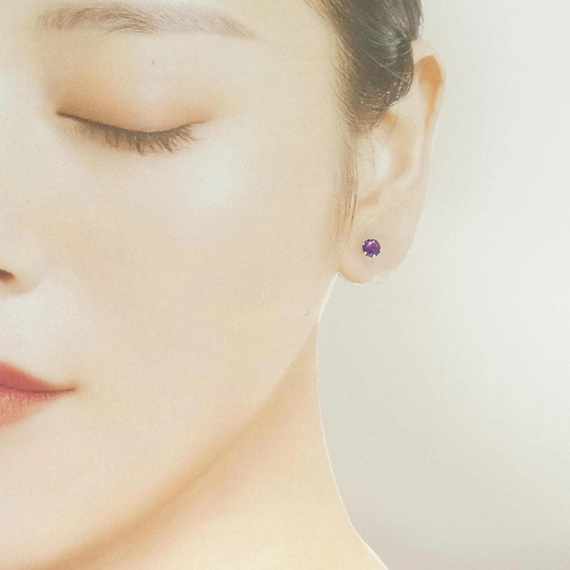 K18YG Amethyst Bông tai - Hàng hiệu Chính hãng 869847