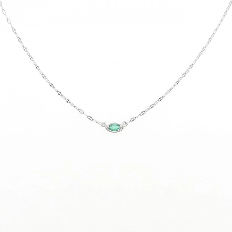 K18WG Dây chuyền ngọc lục bảo 0.05CT - Hàng hiệu Chính hãng 858001