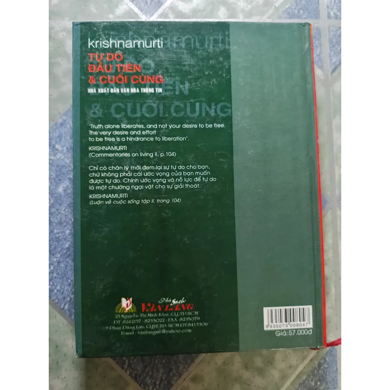 Tự do đàu tiên và cuối cùng - Krishnamurti 927816