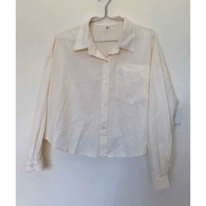 Áo sơ mi nữ dáng croptop- màu vàng chanh 528969