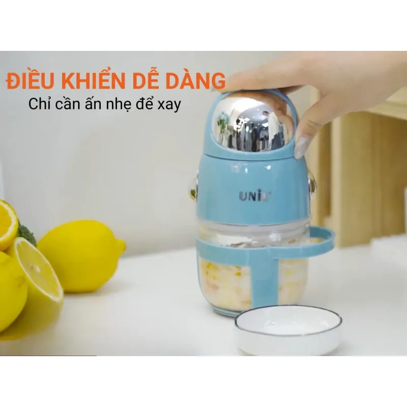 Máy xay mini UNIE UMB02 200W, cối thủy tinh kháng khuẩn + lưỡi dao inox 3 tầng 578118