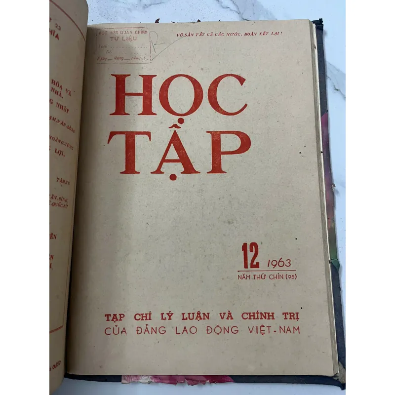 Tạp chí Học Tập (Số 1 đến 12 năm 1963) - Trung ương Đảng Lao động Việt Nam 798720