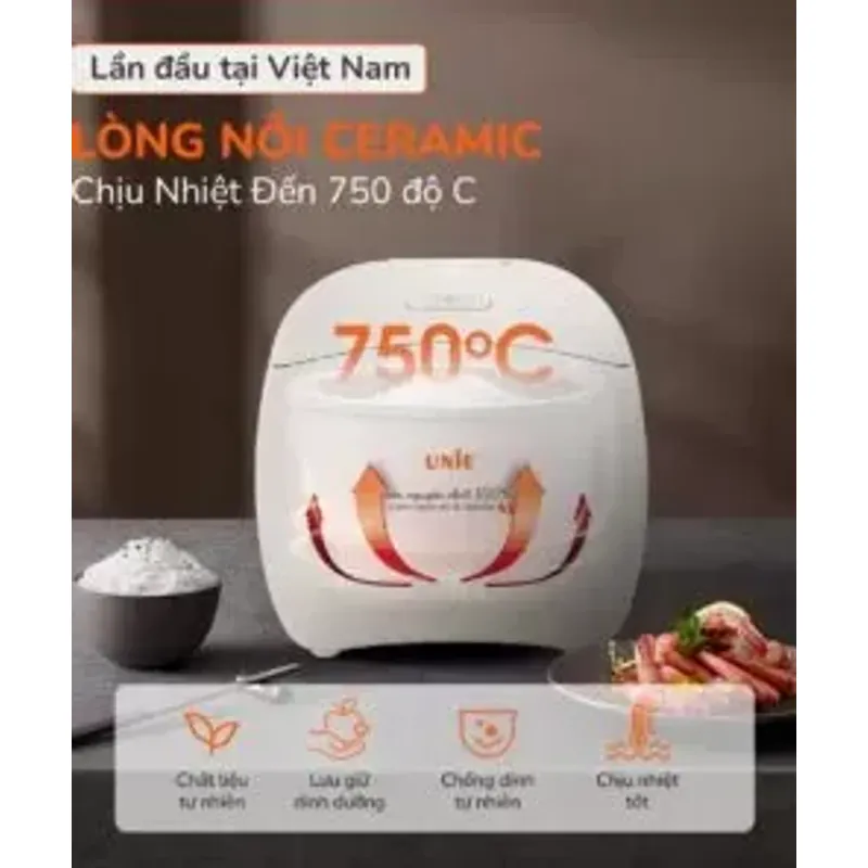 💎 Nồi cơm điện UNIE URC815 – Lòng gốm cao cấp, nấu cơm thơm ngon từng hạt 707436