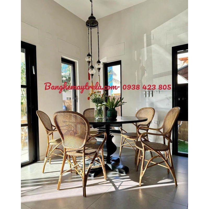 Bộ bàn ghế ăn mây hiện đại 473174