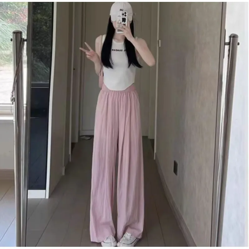 Quần nữ ống rộng dáng suông cạp chun (màu be,hồng) 961361