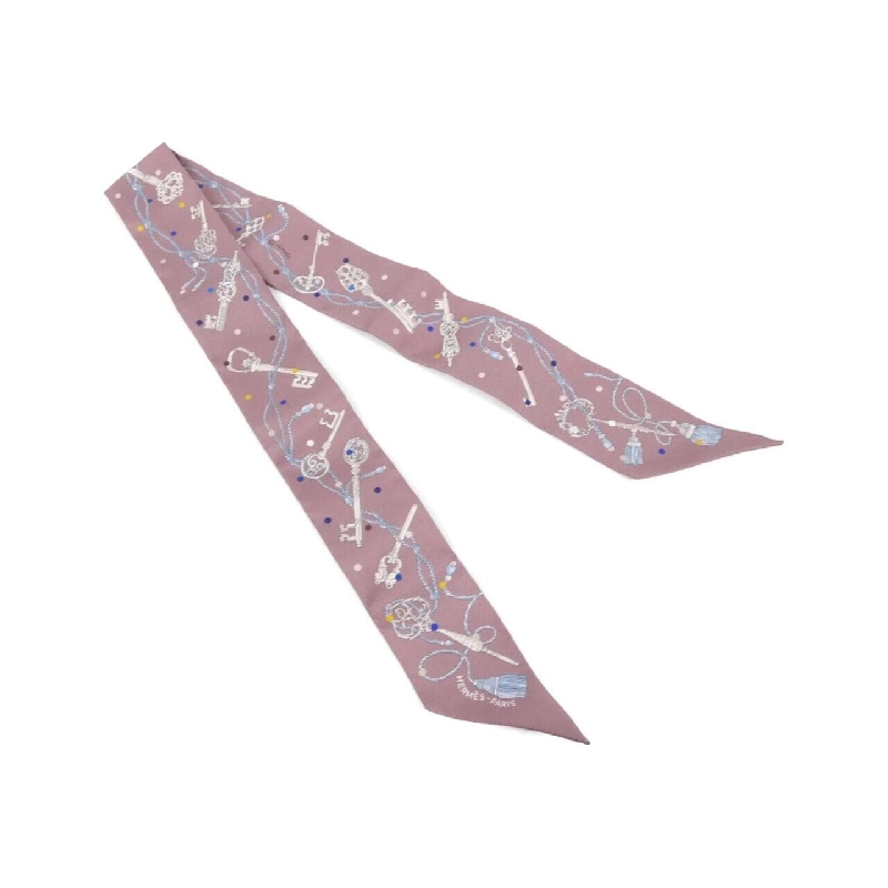 Hàng hiệu Authentic Hermès LES CLES A POIS Twilly 063871S Khăn quàng 806957