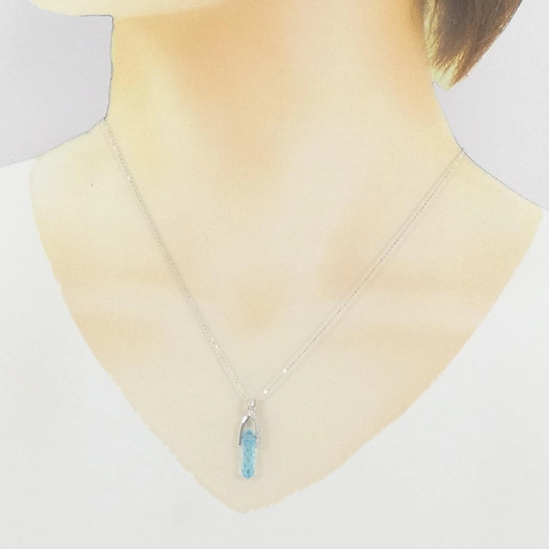 K18WG Blue Topaz Necklace - Hàng hiệu Authentic 858790