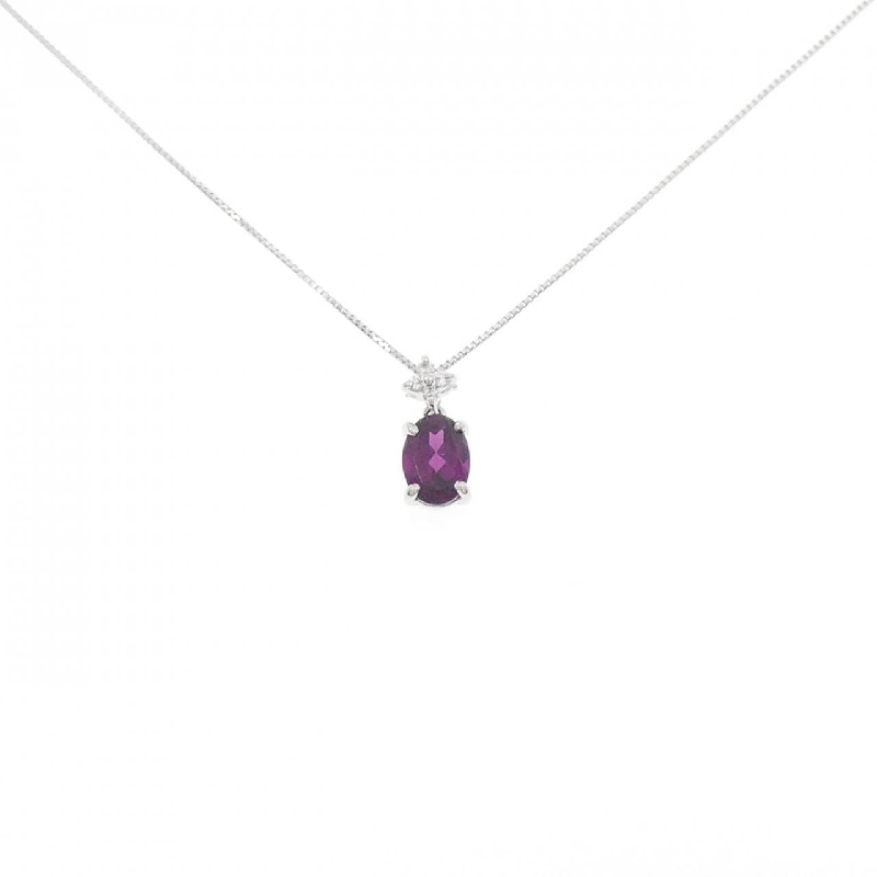 K18WG Đá Garnet Dây Chuyền - Hàng hiệu Chính hãng 860220