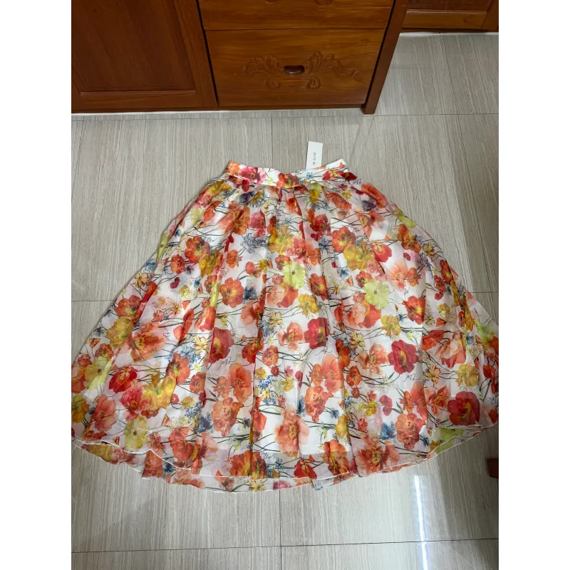 Váy nữ họa tiết hoa váy dáng xòe size XL màu sắc tươi sáng 1023751