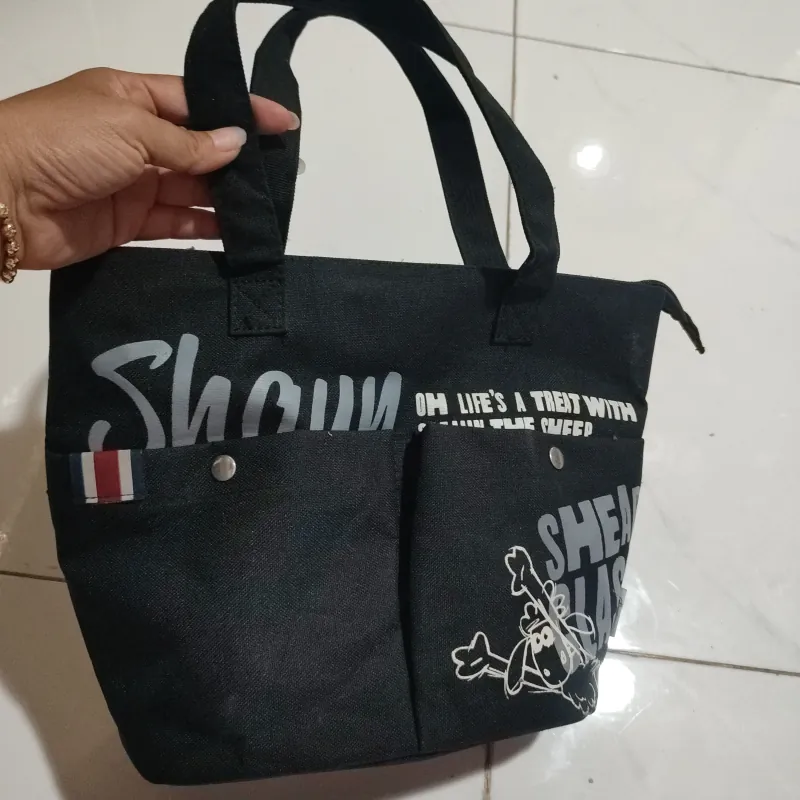 Túi vải dù dày dặn màu đen 1010212