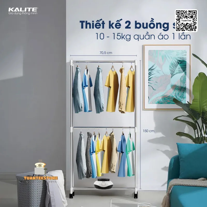 Từ sấy quần áo KALITE KL6880 sấy khô nhanh diệt vi khuẩn 601534