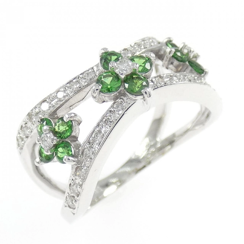 Nhẫn K18WG Hoa Ngọc Lục Bảo 0.51CT - Hàng hiệu Chính hãng 849825