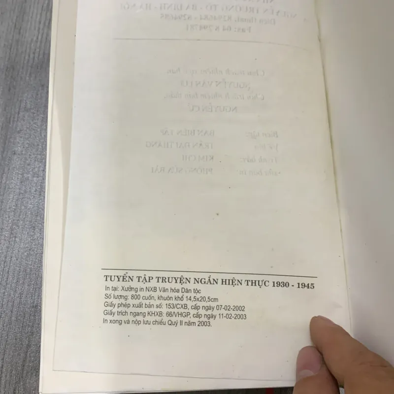Tuyển tập truyện ngắn hiện thực 1930 1945. 3a3 1012815