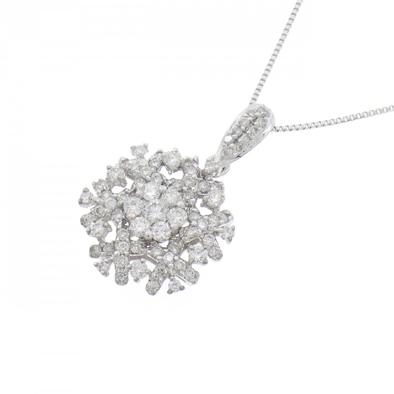 K18WG Tuyết Flake Kim Cương Dây Chuyền 0.50CT - Hàng hiệu Chính hãng 858237