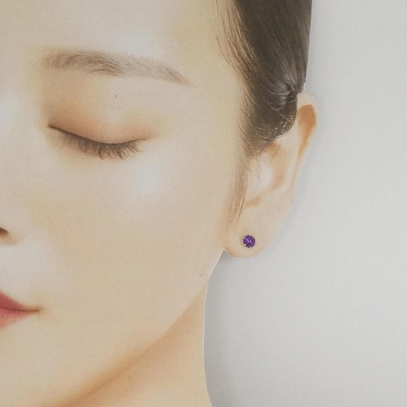 K18YG Amethyst Bông tai - Hàng hiệu Chính hãng 874079