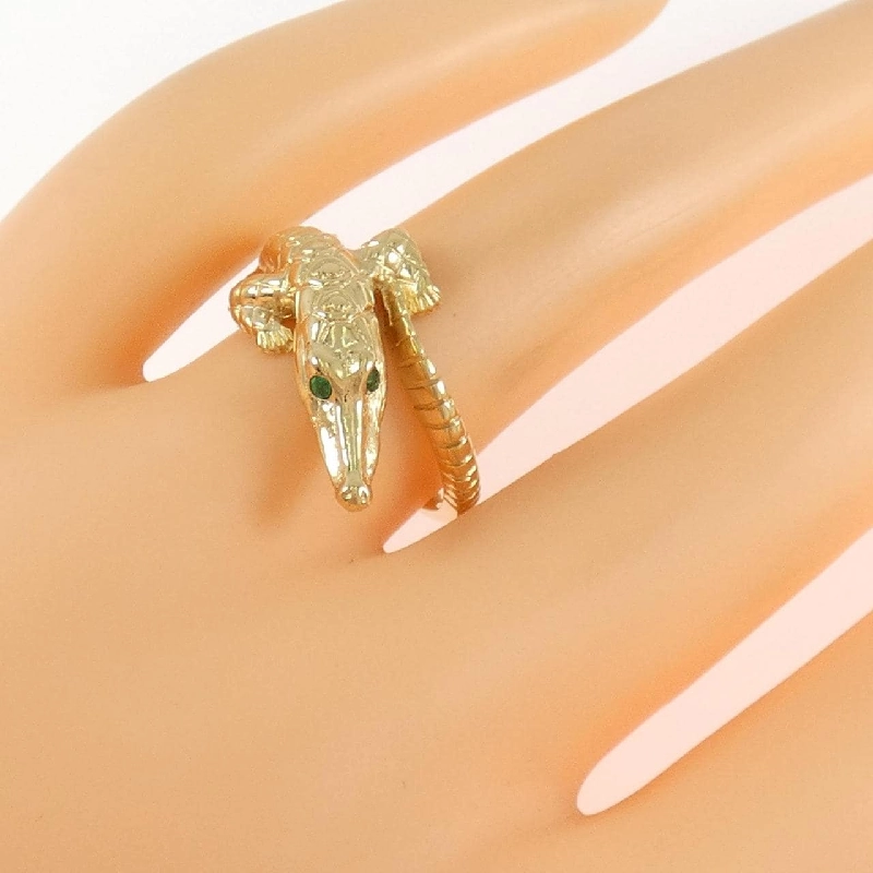 Nhẫn ngọc lục bảo K18YG Alligator - Hàng hiệu Authentic 854510