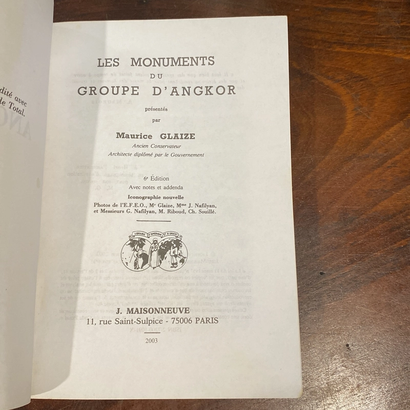 ANGKOR - MAURICE GLAIZE, XUẤT BẢN TẠI PARIS PHÁP NĂM 2003 493001