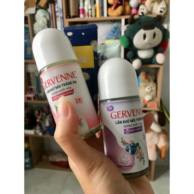 Combo 2 Lăn nách Gervenne new 100% Tím/ Hồng. Date 2027. Tặng 2 ống dưỡng da tay 708569