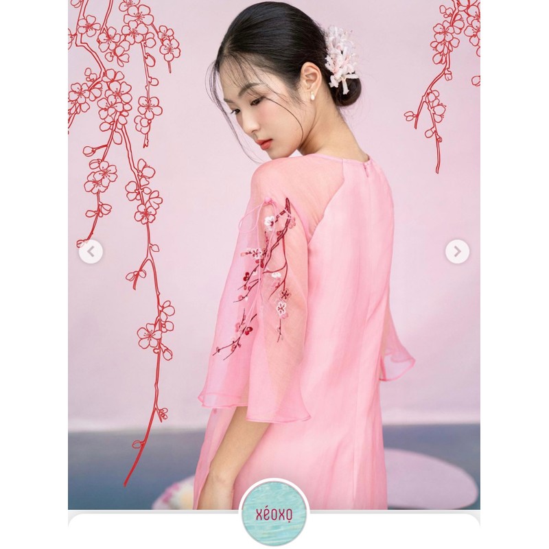 Áo dài Silk Xéo Xọ Size M pin chính hãng mới 99% 142560