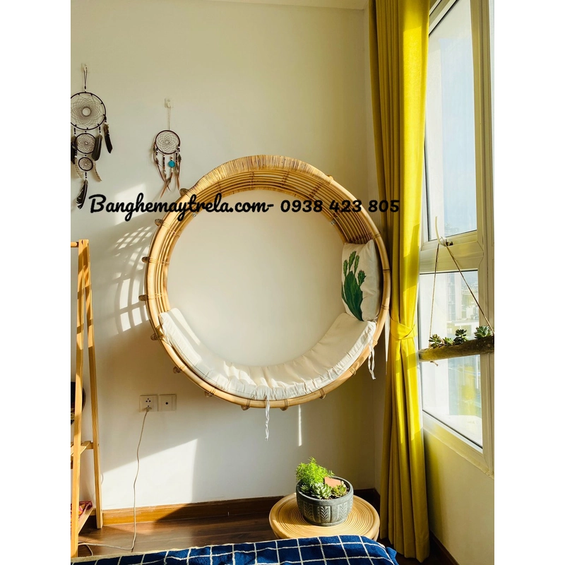 Ghế xích đu mây tròn treo trần nhà 509174