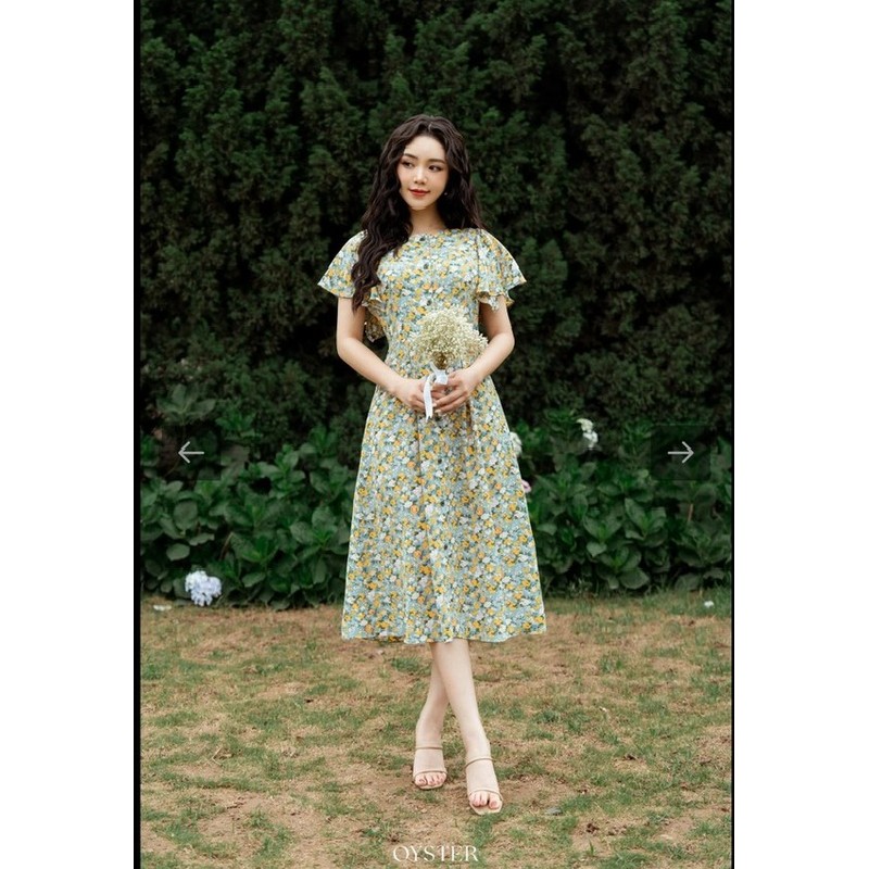 Đầm hoa tay cánh tiên Garden Party - Oyster - size XS -mới 90% 79178