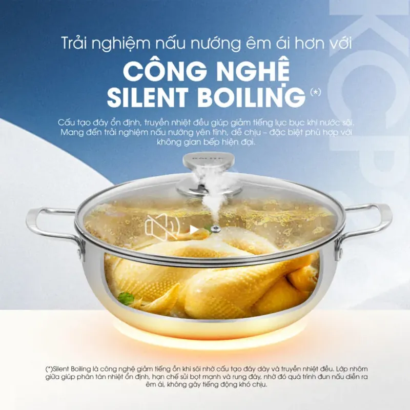 KALITE KCP2602 🍲 Nồi inox liền khối đa năng 26cm 716090