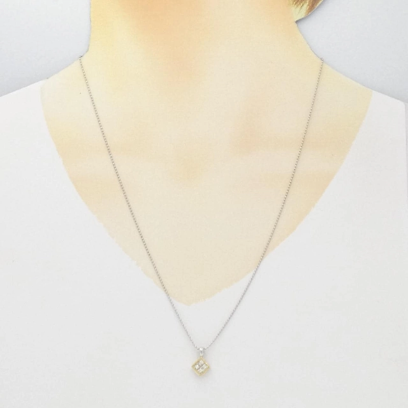 K18YG/PT900/PT850 Dây chuyền kim cương 0.50CT - Hàng hiệu Chính hãng 851142