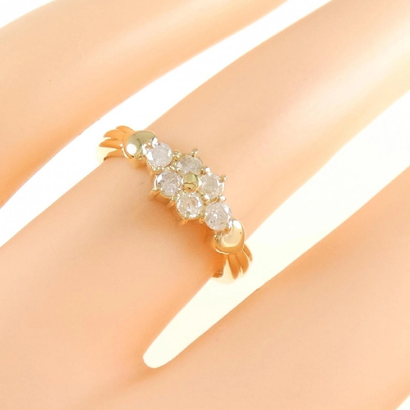 Nhẫn kim cương hoa K18YG 0.30CT 670384
