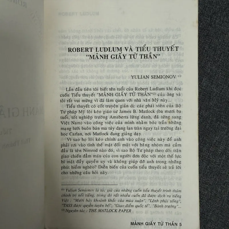 Mảnh giấy tử thần - Robert Ludlum (Tác giả series điệp viên Jason Bourne) 785545
