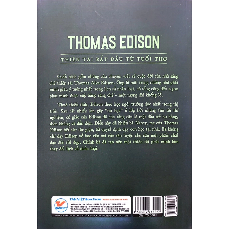 Kể Chuyện Cuộc Đời Các Thiên Tài - Thomas Edison - Thiên Tài Bắt Đầu Từ Tuổi Thơ - Rasmus Hoài Nam 296004