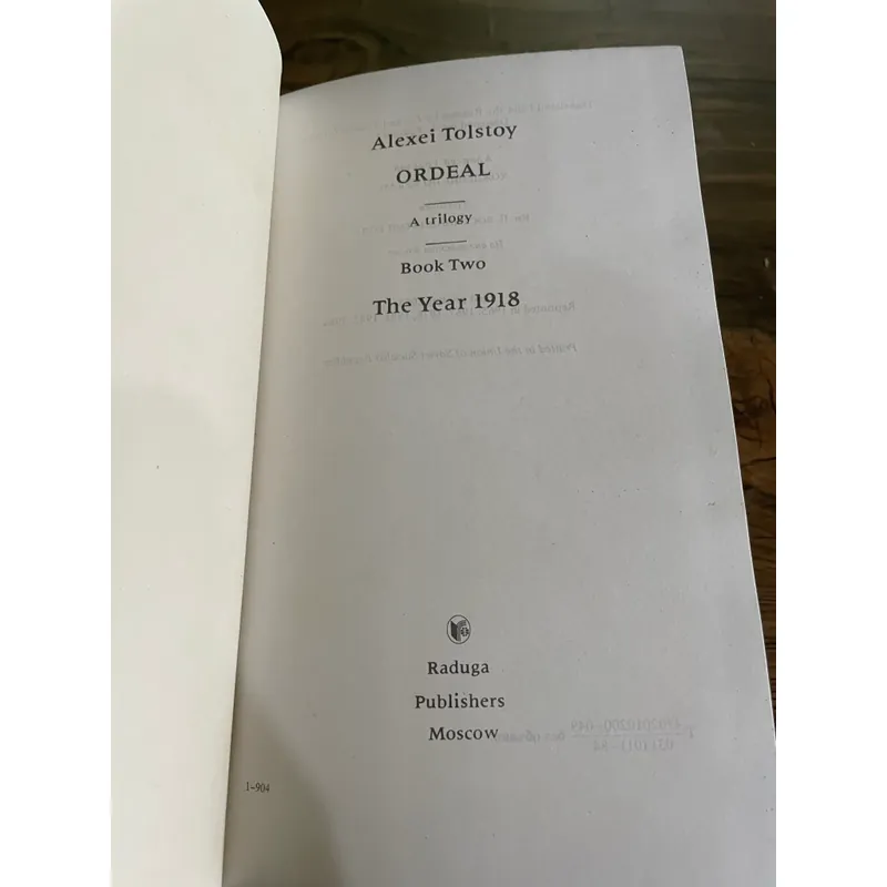 Alexei Tolstoy-  ORDEAR - Book Two- the year 1918- Publishers Moscow 571309
