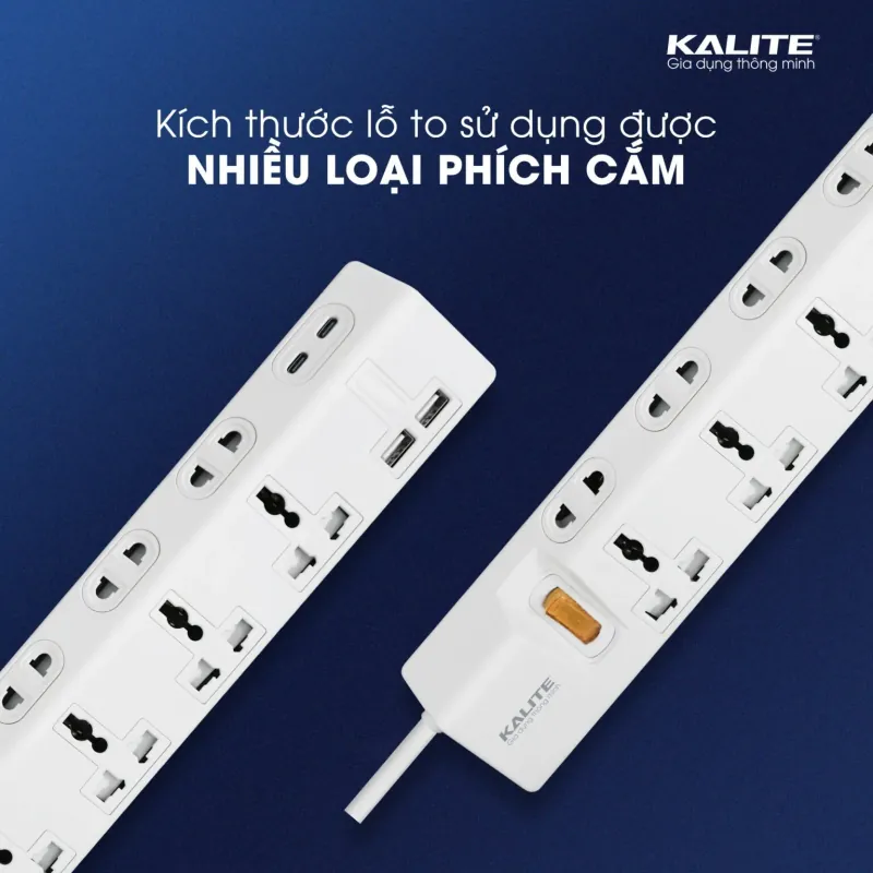 Ổ cắm điện thông minh KALITE KPS08 TÍCH HỢP USB TYPE C, TYPE A 788863