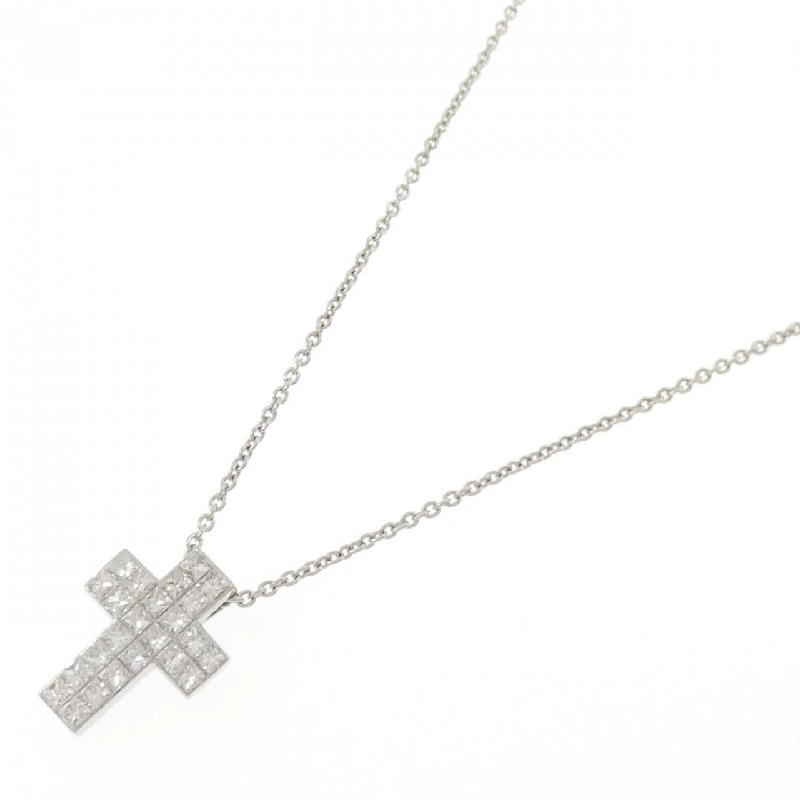 K18WG Dây chuyền kim cương chéo 1.14CT - Hàng hiệu Chính hãng 858461