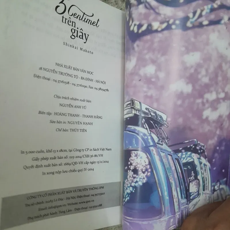 Tiểu thuyết Nhật - 5 centimet trên giây. Tg Shinkai Makoto 719067
