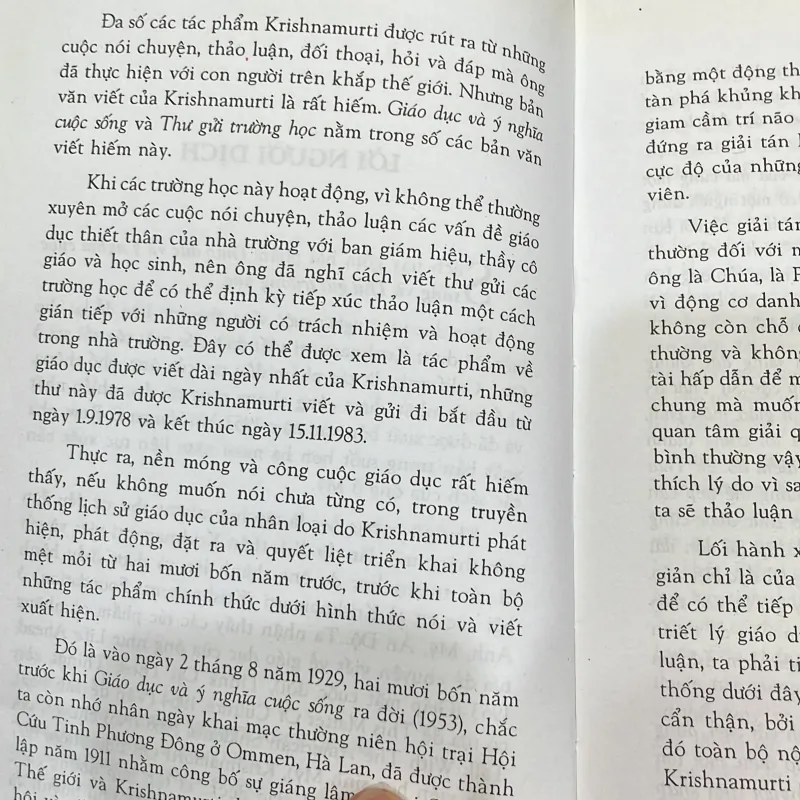 Giáo dục và ý nghĩa cuộc sống . Phụ lục thư gửi trường học - Krishnamurti - sưu tầm  1040574