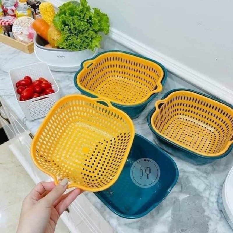 🍅 SET 3 BỘ CHẬU RỬA KÈM RỔ 6 MÓN TRONG 1
 22074