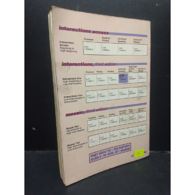 [Phiên Chợ Sách Cũ] A listening/speaking skills book - Interactions one 2001 2303 418976