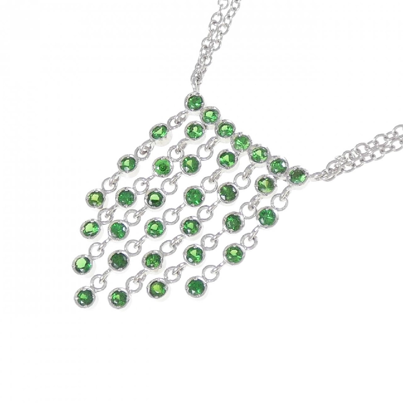 Dây chuyền Garnet Xanh 750WG 0.89CT - Hàng hiệu Chính hãng 859488