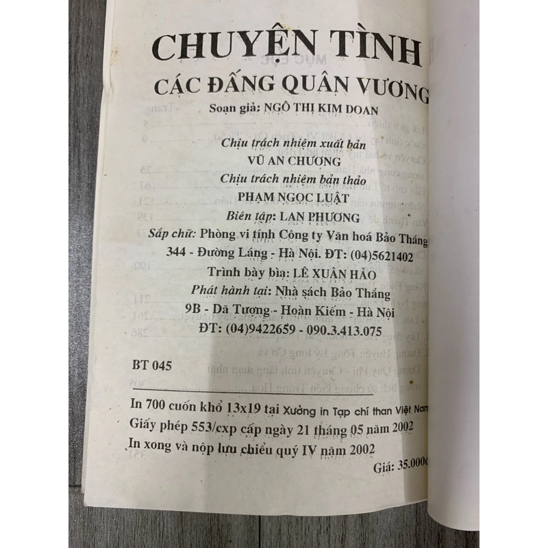 Chuyện tình các đấng quân vương - ngô thị kim doan. 1b3 518969
