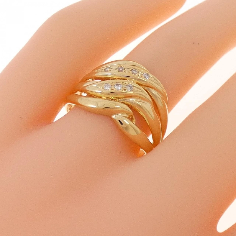 Nhẫn kim cương K18YG 0.074CT 666098