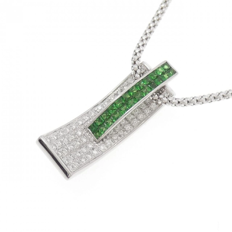 Dây chuyền garnet xanh 750WG 0.85CT - Hàng hiệu Authentic 865245