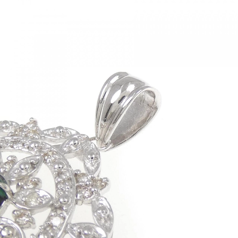 K18WG Trapezite Emerald Pendant 0.866CT - Hàng hiệu Authentic 866156